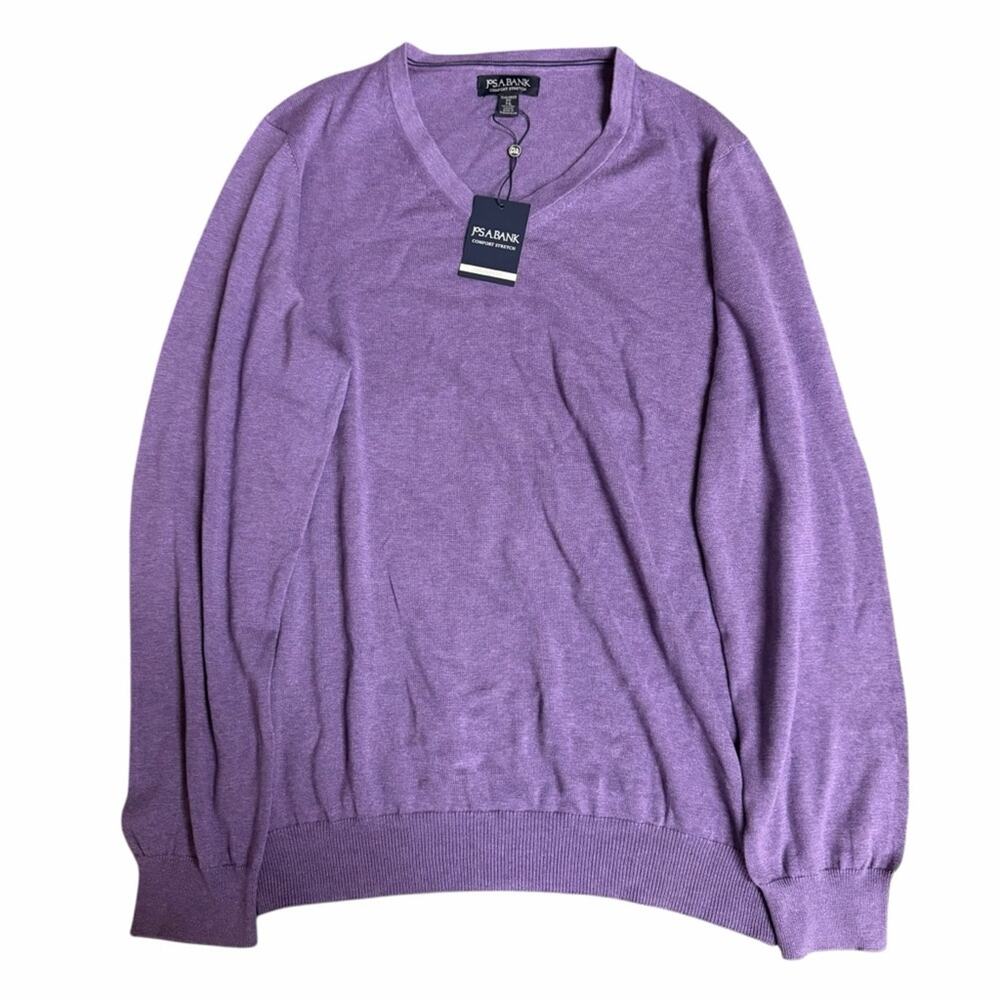 NEW Jos A. Bank Comfort Stretch 100% Pima Cotton V-Neck Sweater Size XL